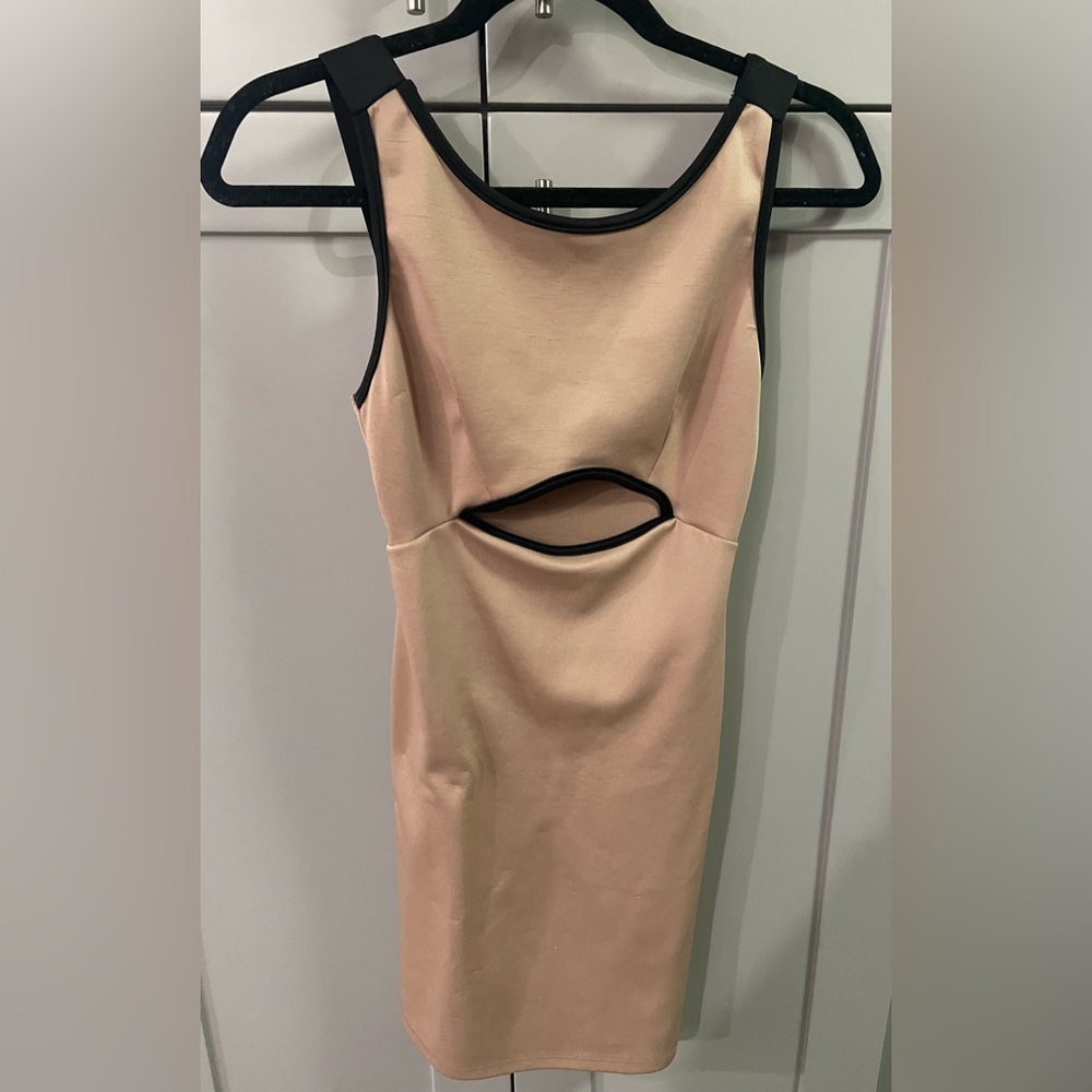 Tan and black dress